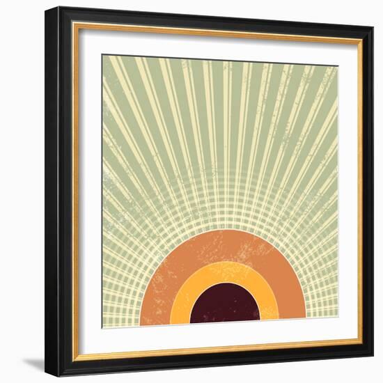 Abstract Retro Starburst Background-one AND only-Framed Photographic Print