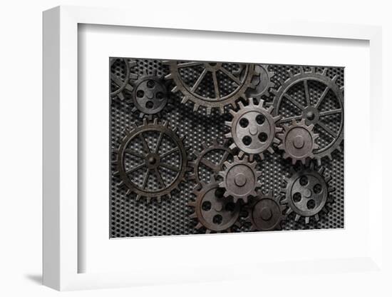 Abstract Rusty Gears Old Machine Parts-Andrey_Kuzmin-Framed Photographic Print