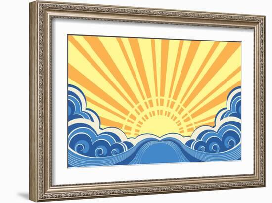 Abstract Sea Waves Of Seascape-GeraKTV-Framed Art Print