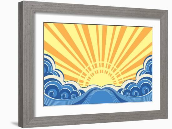 Abstract Sea Waves Of Seascape-GeraKTV-Framed Art Print