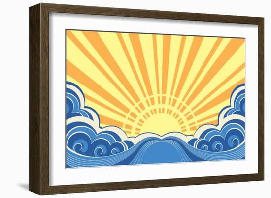 Abstract Sea Waves Of Seascape-GeraKTV-Framed Art Print