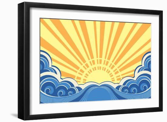 Abstract Sea Waves Of Seascape-GeraKTV-Framed Art Print