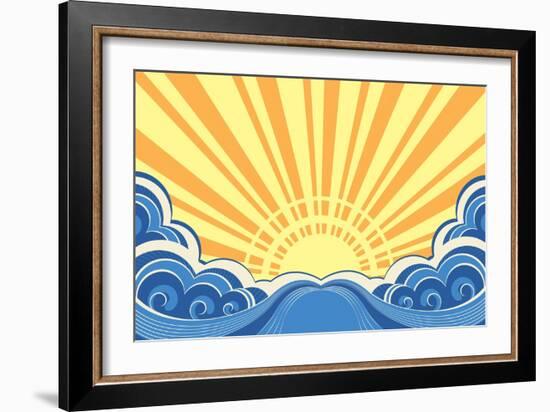 Abstract Sea Waves Of Seascape-GeraKTV-Framed Art Print