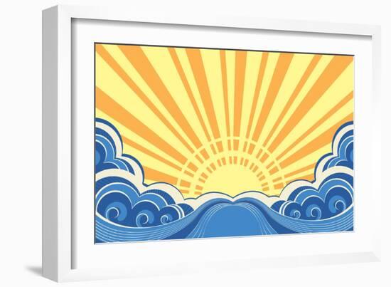 Abstract Sea Waves Of Seascape-GeraKTV-Framed Art Print