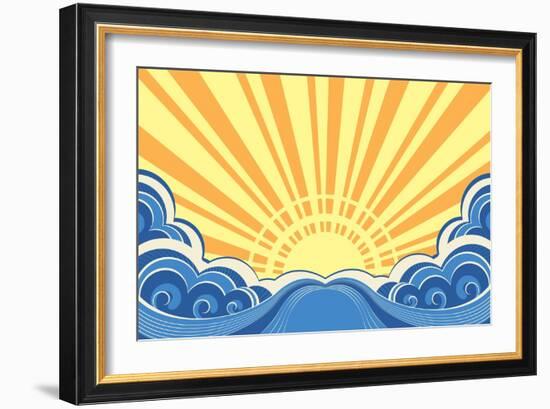 Abstract Sea Waves Of Seascape-GeraKTV-Framed Art Print