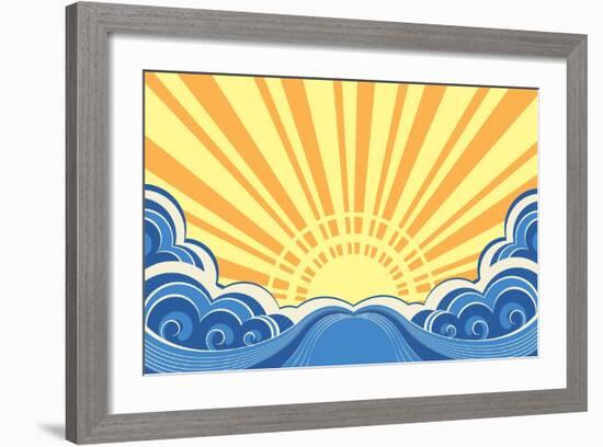 Abstract Sea Waves Of Seascape-GeraKTV-Framed Art Print