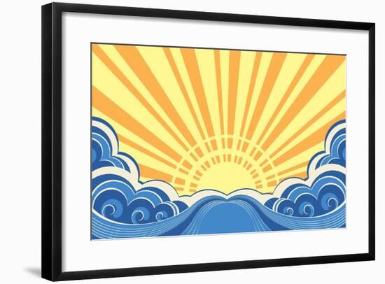 Abstract Sea Waves Of Seascape-GeraKTV-Framed Art Print