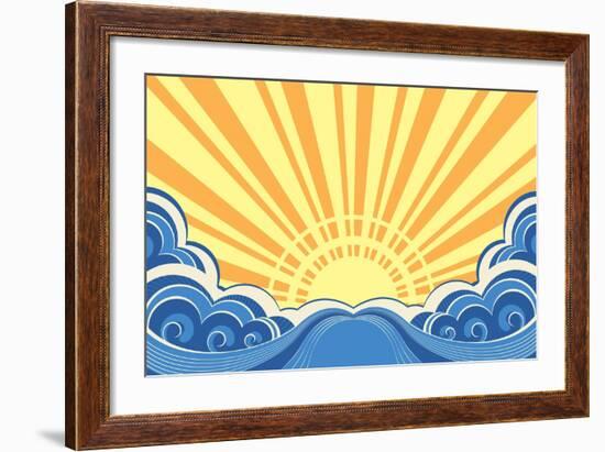 Abstract Sea Waves Of Seascape-GeraKTV-Framed Art Print