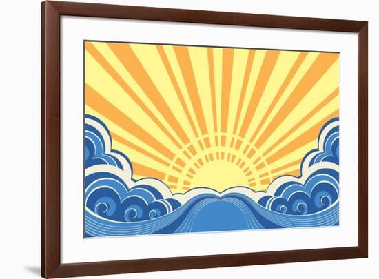 Abstract Sea Waves Of Seascape-GeraKTV-Framed Art Print