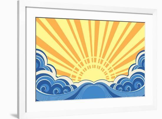 Abstract Sea Waves Of Seascape-GeraKTV-Framed Art Print