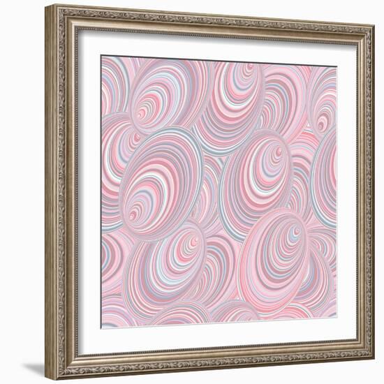Abstract Seamless Background Resembling a Leaf Mussels - Vector Illustration. Pastel Shades Palette-Kseniavasil-Framed Premium Giclee Print