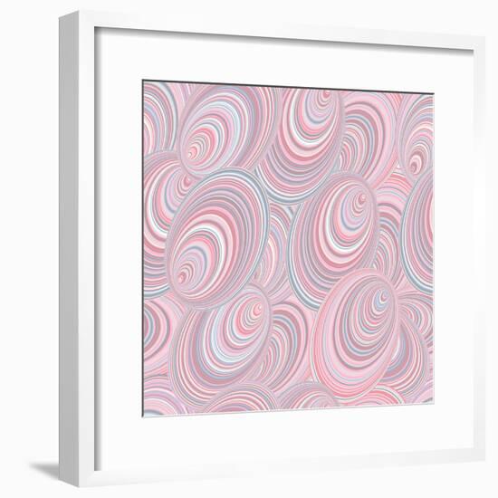 Abstract Seamless Background Resembling a Leaf Mussels - Vector Illustration. Pastel Shades Palette-Kseniavasil-Framed Premium Giclee Print