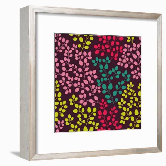 Abstract Seamless Pattern with Colored Branches-Markovka-Framed Art Print