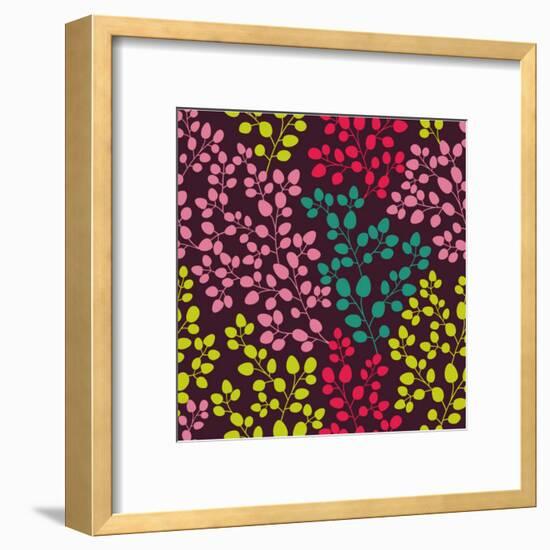 Abstract Seamless Pattern with Colored Branches-Markovka-Framed Art Print