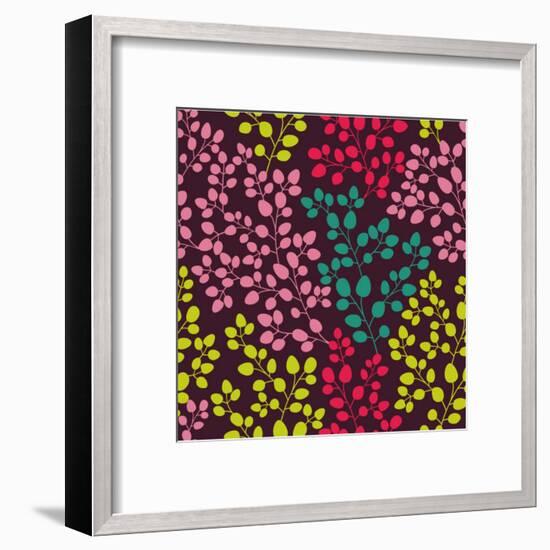 Abstract Seamless Pattern with Colored Branches-Markovka-Framed Art Print