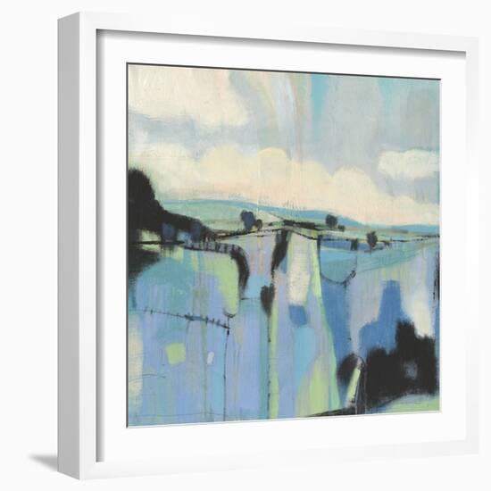 Abstract Shades of Blue I-Tim OToole-Framed Art Print