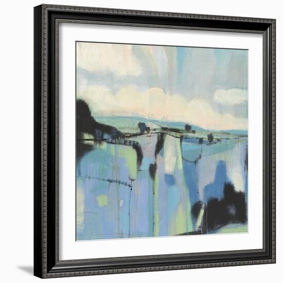Abstract Shades of Blue I-Tim OToole-Framed Art Print