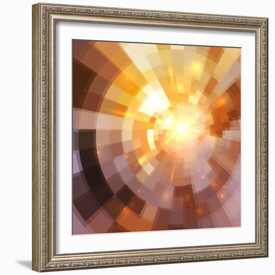 Abstract Shining Mosaic Background-art_of_sun-Framed Art Print