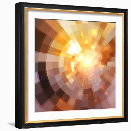 Abstract Shining Mosaic Background-art_of_sun-Framed Art Print