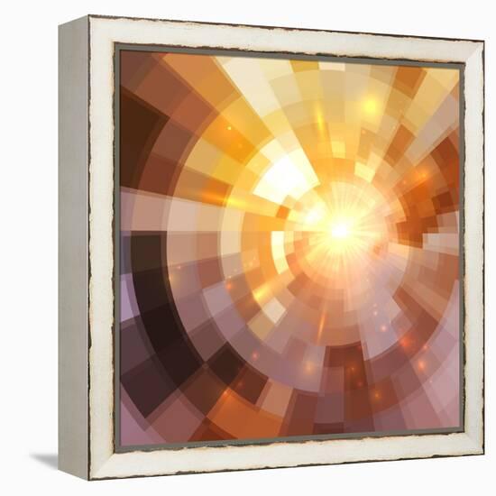 Abstract Shining Mosaic Background-art_of_sun-Framed Stretched Canvas