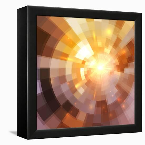 Abstract Shining Mosaic Background-art_of_sun-Framed Stretched Canvas