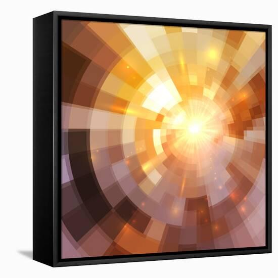 Abstract Shining Mosaic Background-art_of_sun-Framed Stretched Canvas