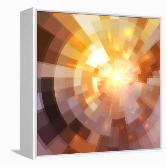 Abstract Shining Mosaic Background-art_of_sun-Framed Stretched Canvas