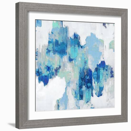 Abstract Spots Blue, 2023-David Moore-Framed Art Print