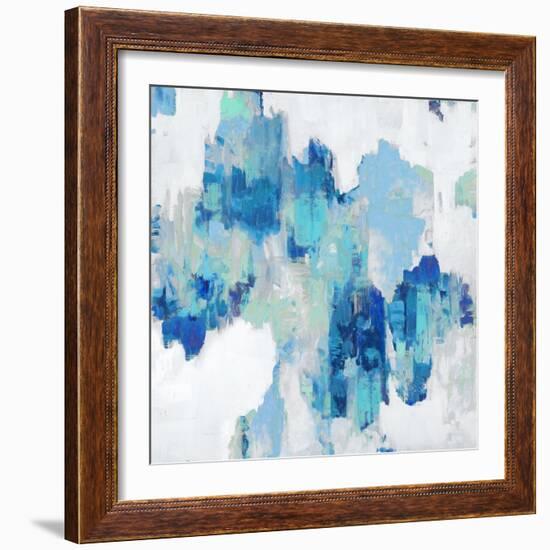 Abstract Spots Blue, 2023-David Moore-Framed Art Print