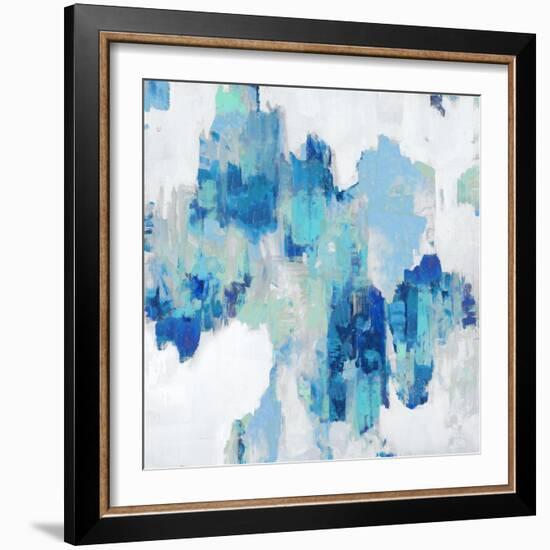 Abstract Spots Blue, 2023-David Moore-Framed Art Print