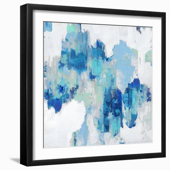 Abstract Spots Blue, 2023-David Moore-Framed Art Print