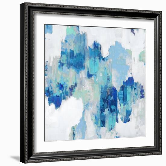 Abstract Spots Blue, 2023-David Moore-Framed Art Print