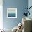 Abstract Stains Blue Horizon-David Moore-Framed Art Print displayed on a wall