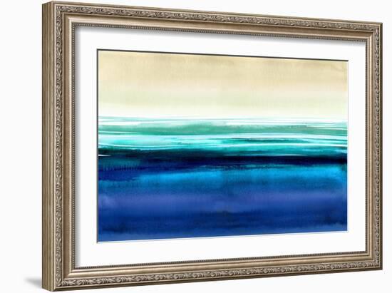 Abstract Stains Blue-David Moore-Framed Art Print