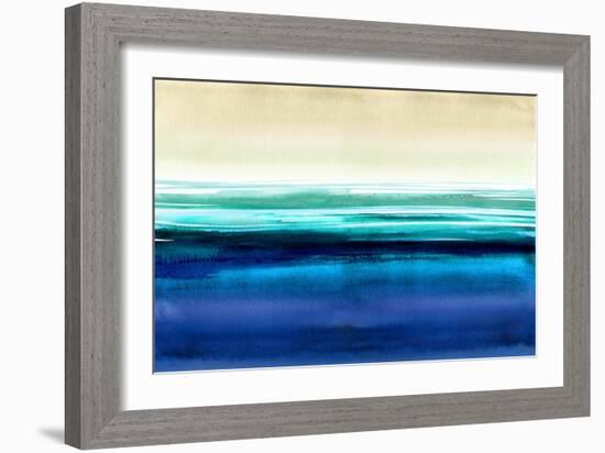 Abstract Stains Blue-David Moore-Framed Art Print