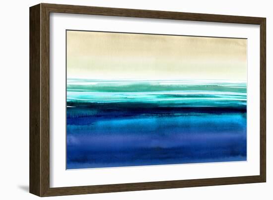 Abstract Stains Blue-David Moore-Framed Art Print