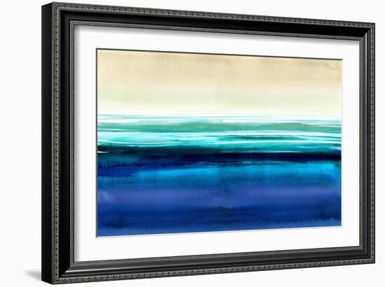 Abstract Stains Blue-David Moore-Framed Art Print