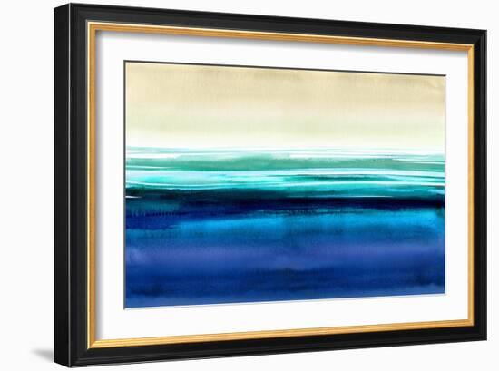 Abstract Stains Blue-David Moore-Framed Art Print