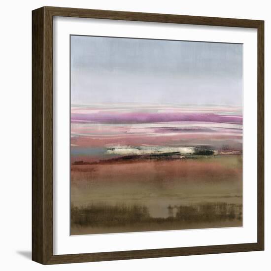 Abstract Stains Brown Horizon-David Moore-Framed Art Print
