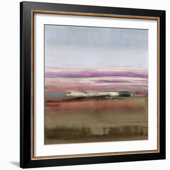 Abstract Stains Brown Horizon-David Moore-Framed Art Print