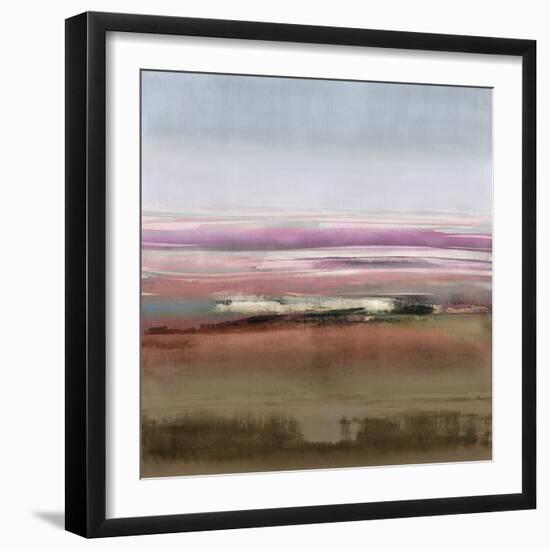 Abstract Stains Brown Horizon-David Moore-Framed Art Print