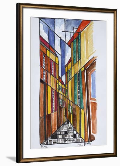 Abstract streets of Bastia, Corsica, France-Richard Lawrence-Framed Premium Photographic Print