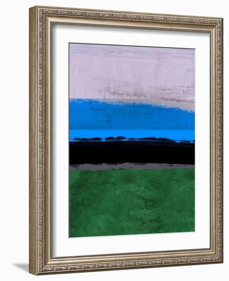 Abstract Stripe Theme Blue-NaxArt-Framed Art Print