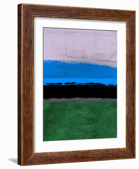 Abstract Stripe Theme Blue-NaxArt-Framed Art Print