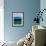 Abstract Stripe Theme Blue-NaxArt-Framed Art Print displayed on a wall