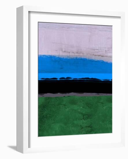 Abstract Stripe Theme Blue-NaxArt-Framed Art Print