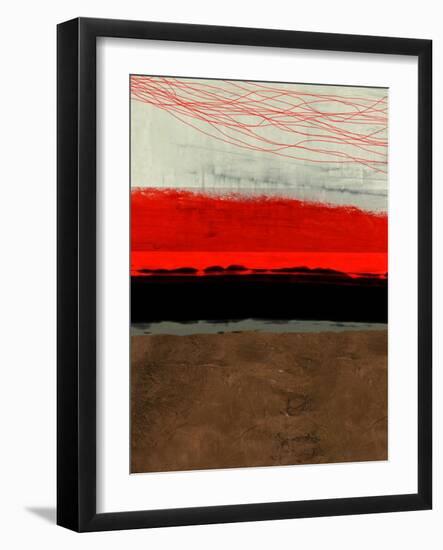 Abstract Stripe Theme Brown-NaxArt-Framed Art Print