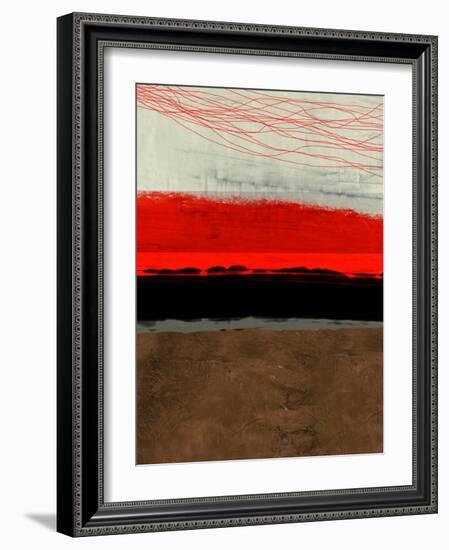 Abstract Stripe Theme Brown-NaxArt-Framed Art Print