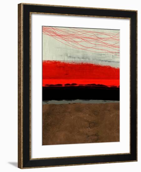 Abstract Stripe Theme Brown-NaxArt-Framed Art Print