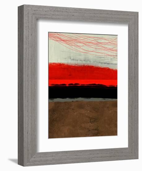 Abstract Stripe Theme Brown-NaxArt-Framed Art Print